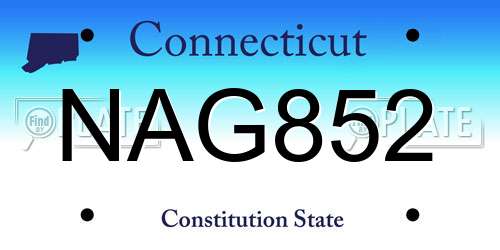 NAG852 Connecticut License Plate