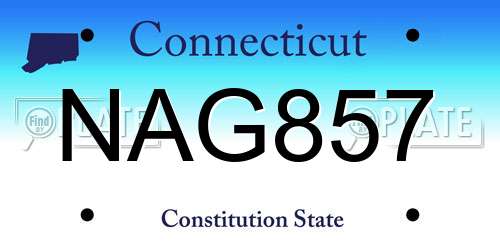NAG857 Connecticut License Plate