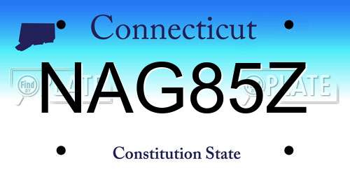 NAG85Z Connecticut License Plate