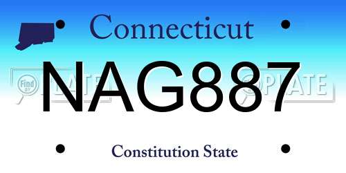 NAG887 Connecticut License Plate