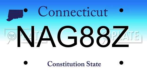 NAG88Z Connecticut License Plate