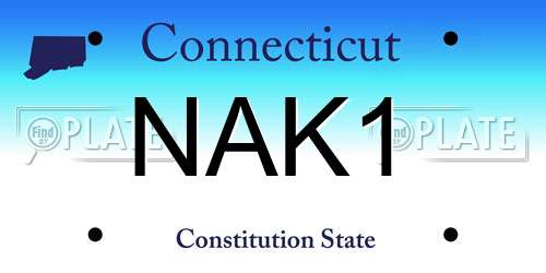 NAK1 Connecticut License Plate