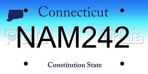 NAM242 Connecticut License Plate