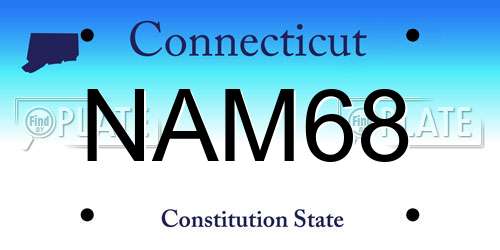 NAM68 Connecticut License Plate