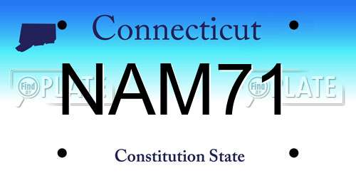 NAM71 Connecticut License Plate