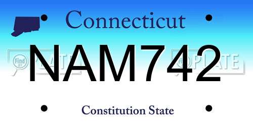 NAM742 Connecticut License Plate
