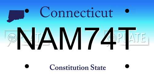 NAM74T Connecticut License Plate