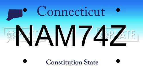 NAM74Z Connecticut License Plate
