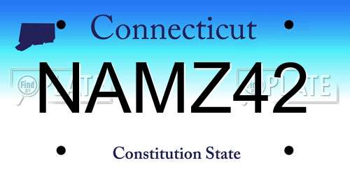 NAMZ42 Connecticut License Plate