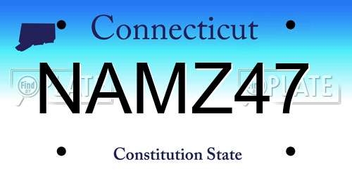 NAMZ47 Connecticut License Plate