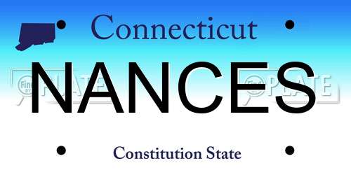 NANCES Connecticut License Plate