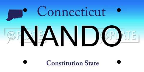 NANDO Connecticut License Plate