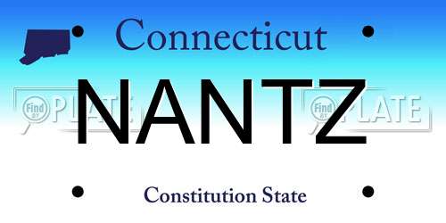 NANTZ Connecticut License Plate