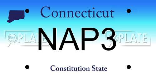 NAP3 Connecticut License Plate