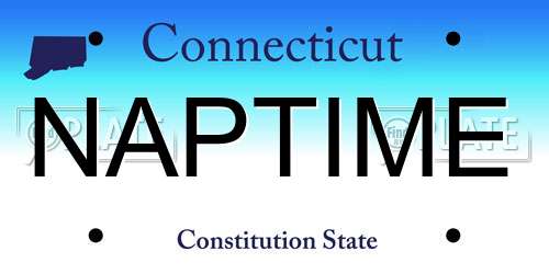 NAPTIME Connecticut License Plate