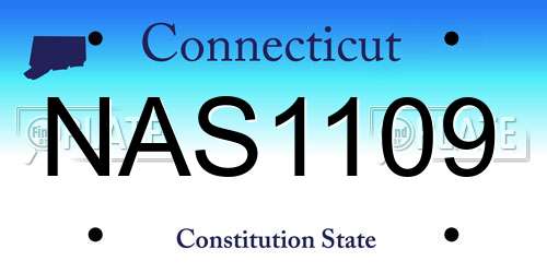 NAS1109 Connecticut License Plate
