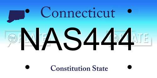 NAS444 Connecticut License Plate