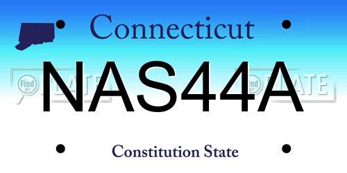 NAS44A Connecticut License Plate