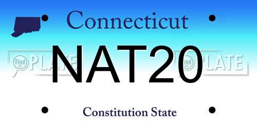 NAT20 Connecticut License Plate