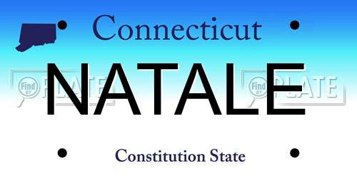 NATALE Connecticut License Plate