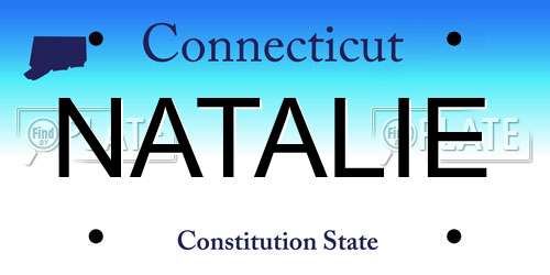 NATALIE Connecticut License Plate