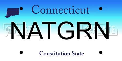 NATGRN Connecticut License Plate