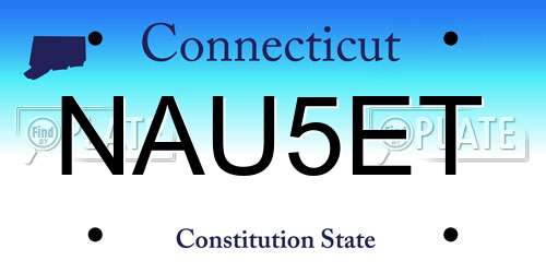 NAU5ET Connecticut License Plate