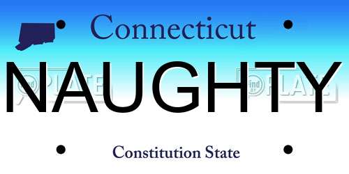 NAUGHTY Connecticut License Plate
