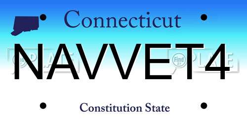 NAVVET4 Connecticut License Plate
