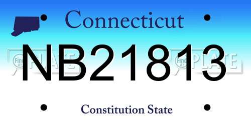 NB21813 Connecticut License Plate