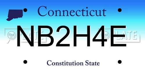NB2H4E Connecticut License Plate