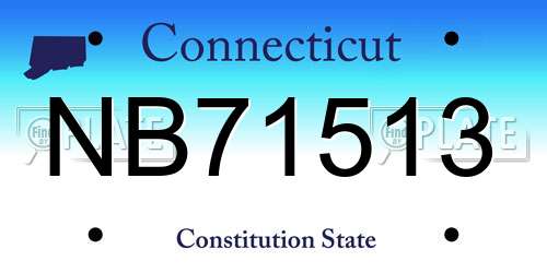 NB71513 Connecticut License Plate