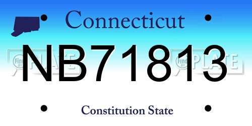 NB71813 Connecticut License Plate