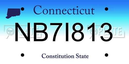 NB7I813 Connecticut License Plate