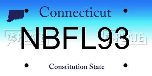 NBFL93 Connecticut License Plate