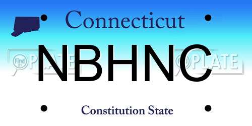 NBHNC Connecticut License Plate