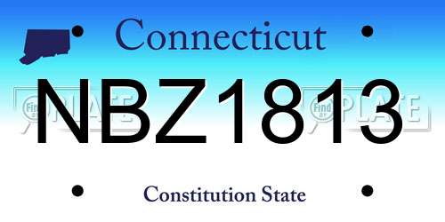 NBZ1813 Connecticut License Plate