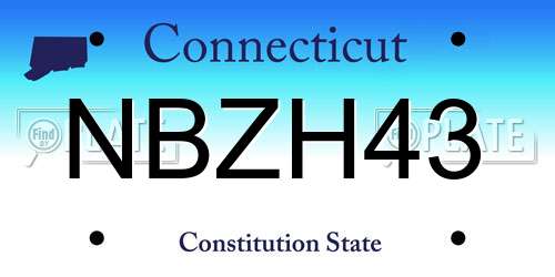 NBZH43 Connecticut License Plate
