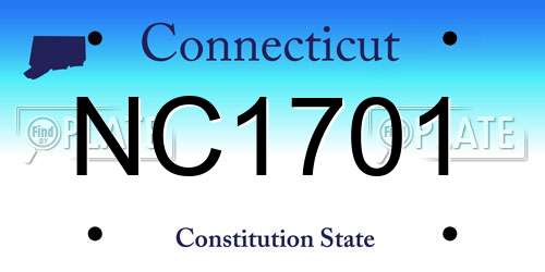 NC1701 Connecticut License Plate