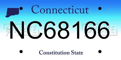 NC68166 Connecticut License Plate