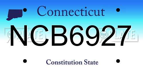 NCB6927 Connecticut License Plate