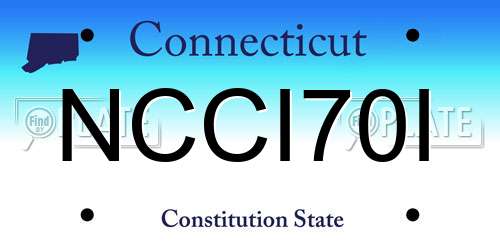 NCCI70I Connecticut License Plate
