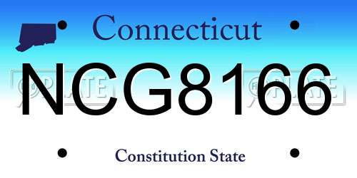 NCG8166 Connecticut License Plate