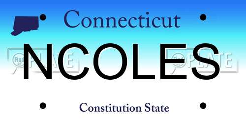 NCOLES Connecticut License Plate