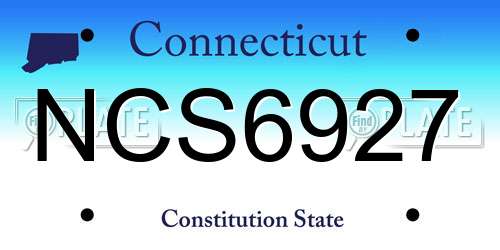 NCS6927 Connecticut License Plate