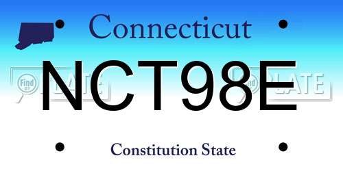 NCT98E Connecticut License Plate