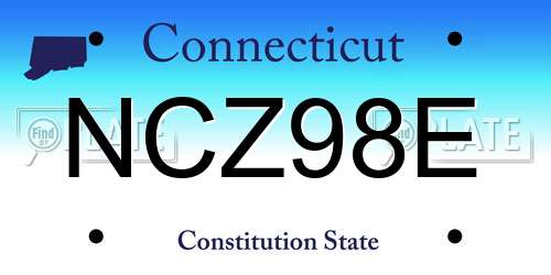 NCZ98E Connecticut License Plate