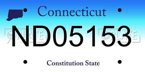 ND05153 Connecticut License Plate