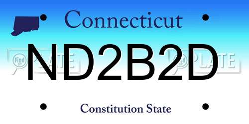 ND2B2D Connecticut License Plate