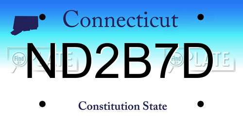 ND2B7D Connecticut License Plate